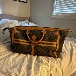 Louis Vuitton Brown and Tan Travel Bag